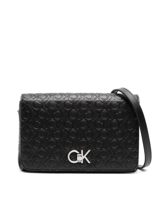 Calvin Klein embossed monogram-pattern crossbody bag