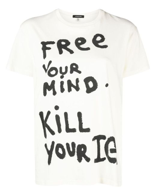 R13 slogan-print T-shirt
