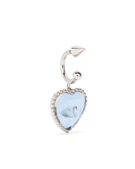 Safsafu Swan Bff heart-shaped earring