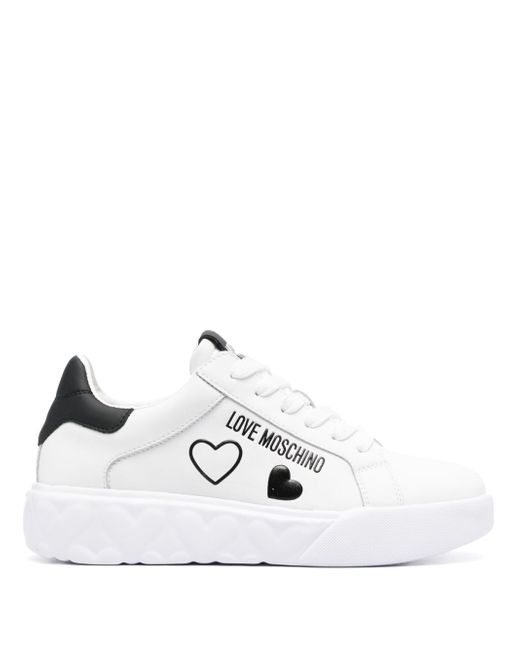 Love Moschino logo-print faux-leather sneakers