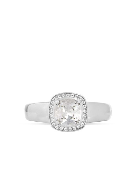 Balenciaga crystal-embellished polished-finish ring