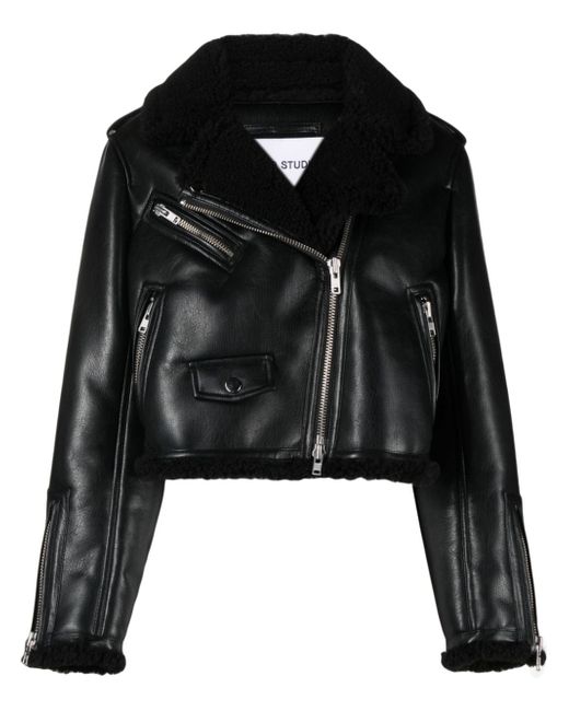 Stand Studio faux-shearling cropped jacket