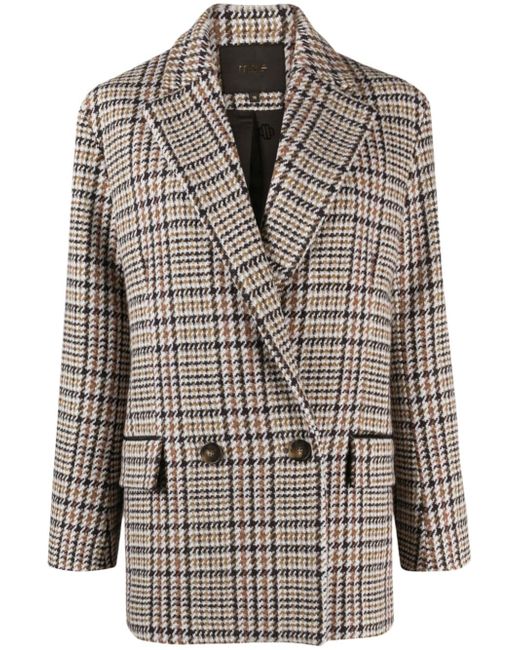 Maje houndstooth-pattern double-breasted blazer
