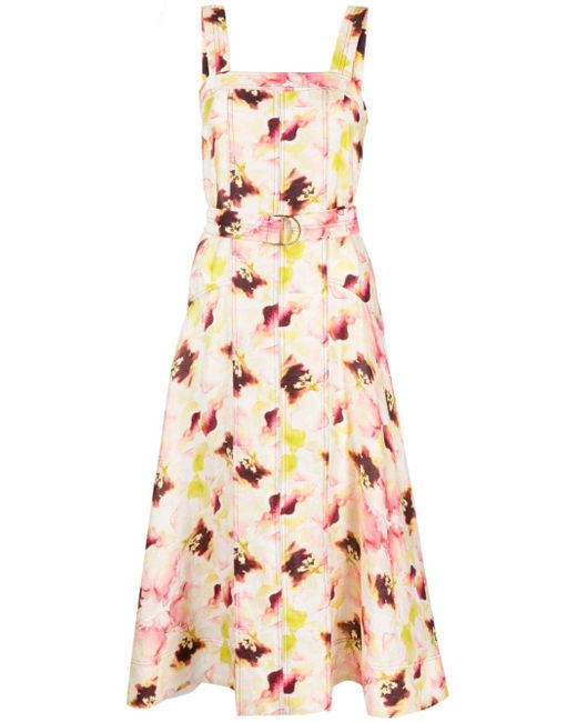Acler Olmstead rose-print midi dress