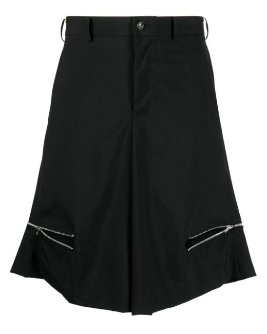 Comme Des Garcons Black zip-detail wide-leg shorts