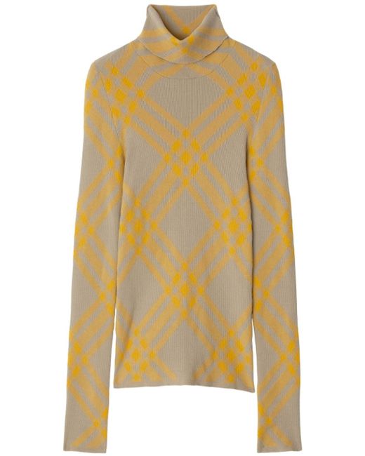 Burberry checked wool-blend jumper