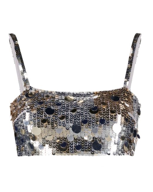 P.A.R.O.S.H. paillette-embellished cropped top