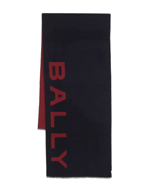 Bally logo intarsia-knit scarf