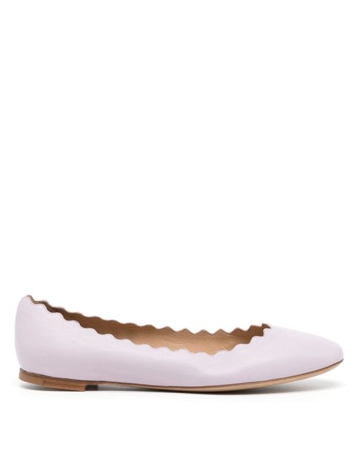 Chloé Lauren scallop-edge ballerina shoes