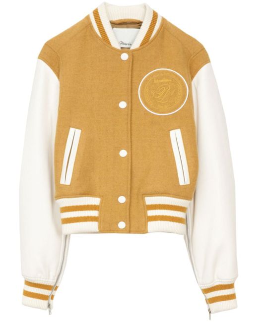 3.1 Phillip Lim logo-patch knitted bomber jacket