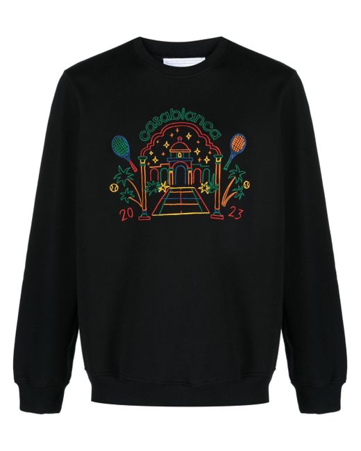 Casablanca Rainbow Crayon Temple organic-cotton sweatshirt