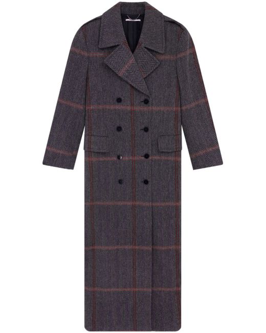 Stella McCartney plaid-check maxi coat