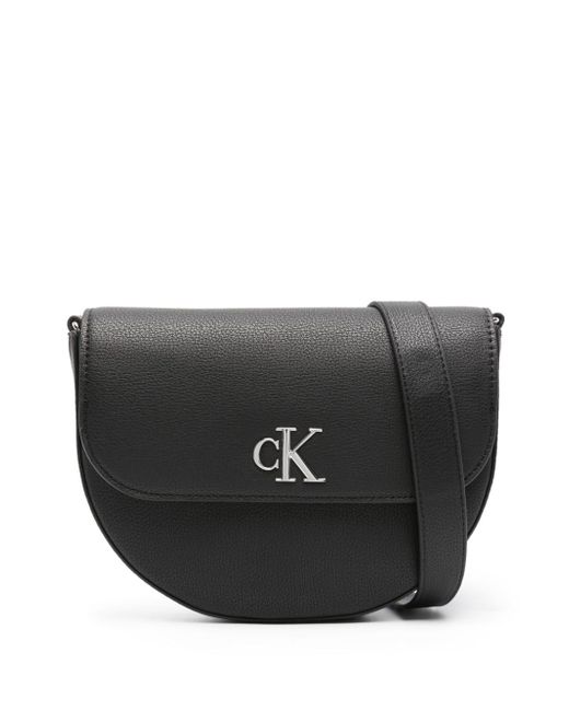 Calvin Klein Jeans logo-lettering grained-texture crossbody bag