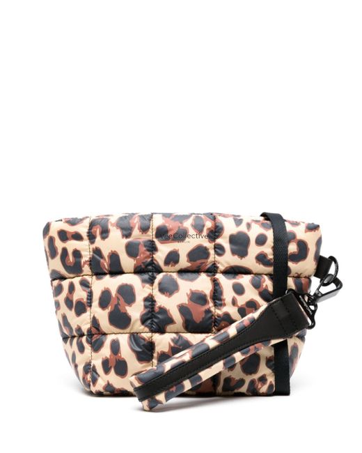 VeeCollective leopard-print padded clutch