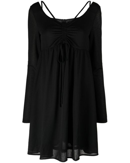 tout a coup ruched-detail long-sleeve minidress