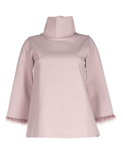 Herno Resort feather-detail funnel-neck top