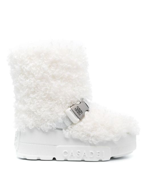 Casadei buckled faux-fur boots