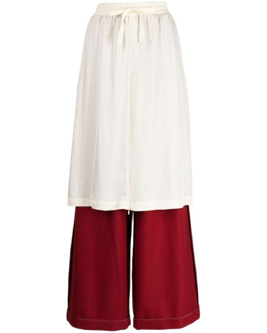 Undercover layered wide-leg trousers