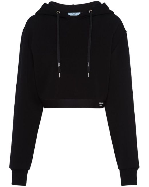 Prada logo-print cropped hoodie
