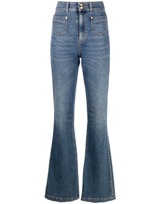 Just Cavalli logo-patch flared jeans