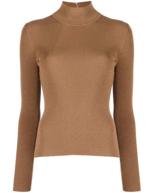 Michael Kors Collection ribbed-knit zip-up jumper