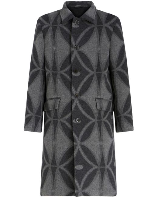 Etro geometric-jacquard wool coat