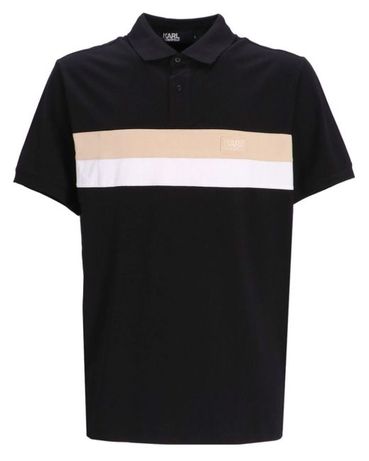 Karl Lagerfeld logo-embossed striped polo shirt