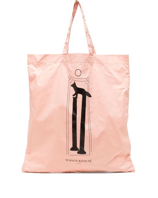 Maison Kitsuné large logo-print tote bag