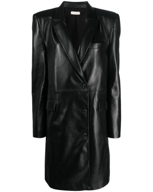 The Mannei Greenock single-breasted leather coat