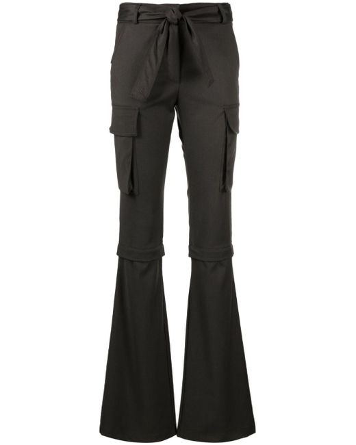 Andreādamo belted flared cargo trousers