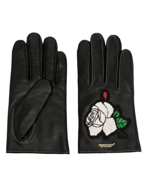 Undercover logo-print patch-detail gloves