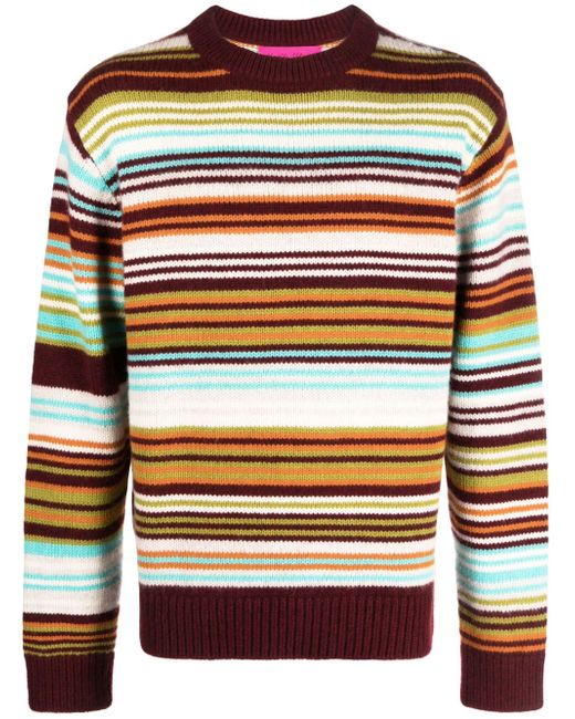 The Elder Statesman striped intarsia-knit jumper
