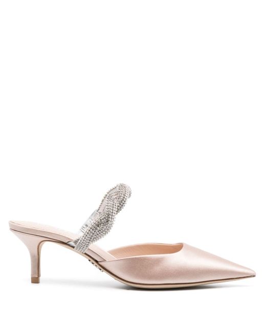 Rodo crystal-embellished calf leather mules