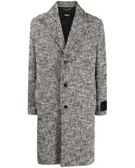 Versace single-breasted bouclé coat