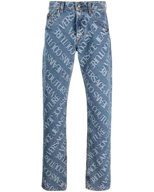 Versace Jeans Couture logo-print straight-leg jeans