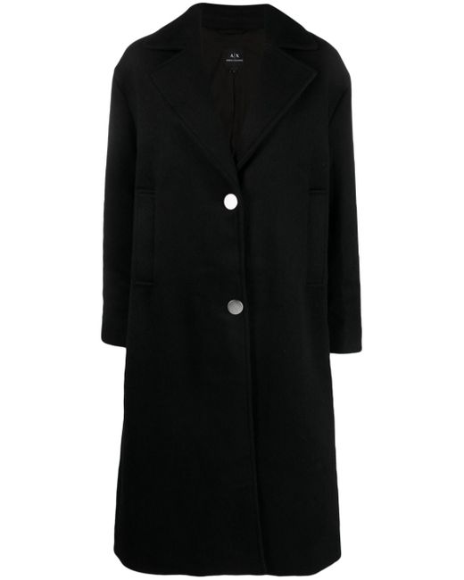 Armani Exchange notched-collar single-breasted coat