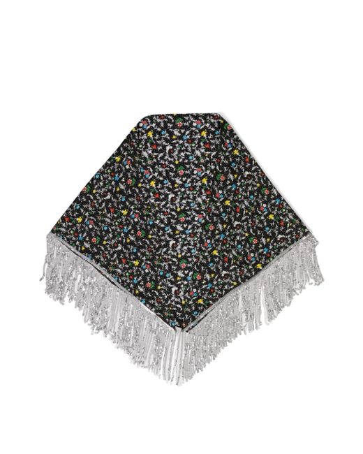 Rabanne floral-print fringed scarf