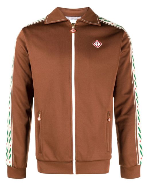Casablanca logo-patch zip-up jacket