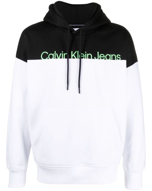 Calvin Klein Jeans two-tone logo-print hoodie
