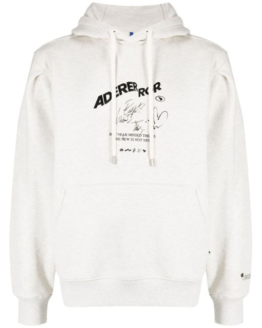 Ader Error logo-print stretch-cotton hoodie
