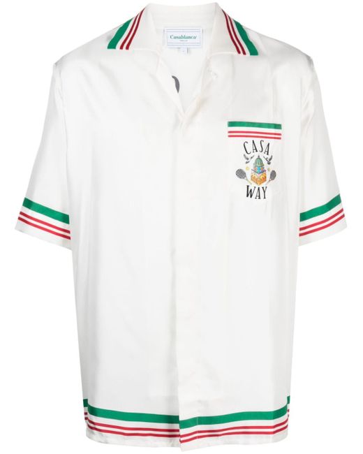 Casablanca Tennis Club Icon striped silk shirt