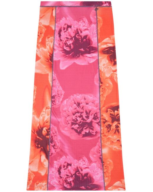 Diesel O-Clairinne floral-print skirt