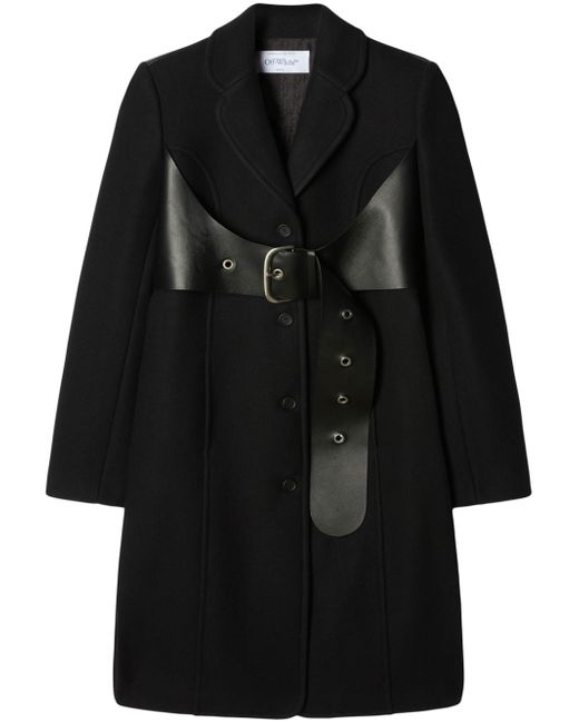 Off-White belted single-breasted coat