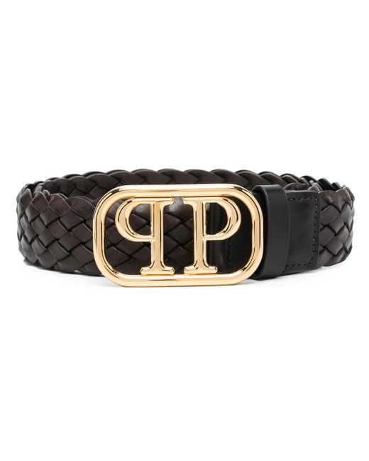 Philipp Plein braided logo buckle belt