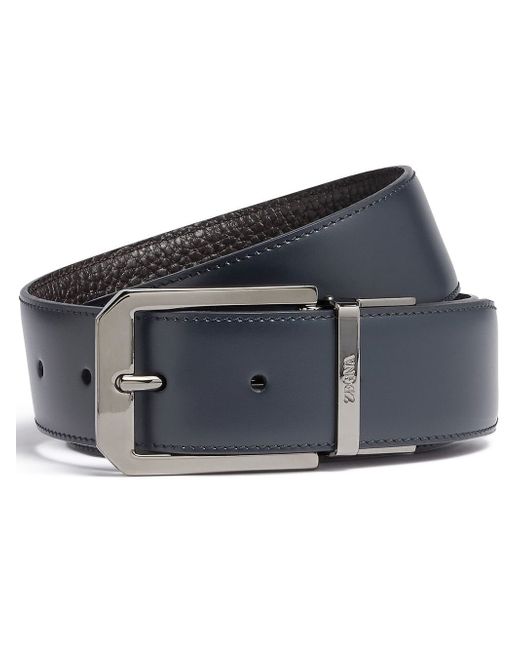 Z Zegna grained leather reversible belt