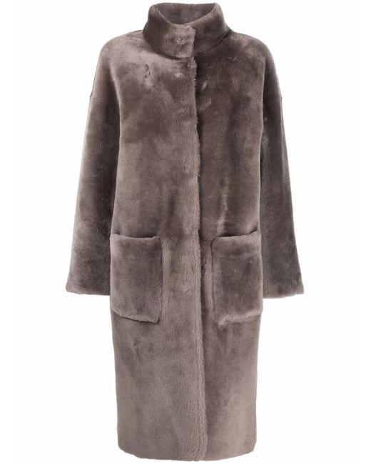Liska high-neck shearling coat