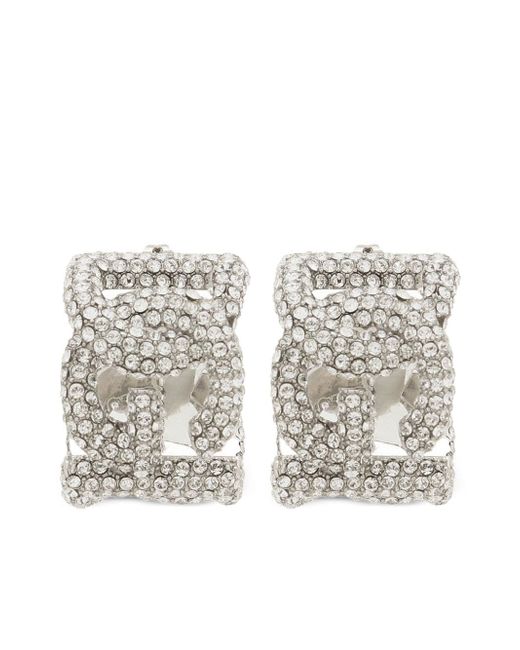 Dolce & Gabbana logo crystal-embellished earrings