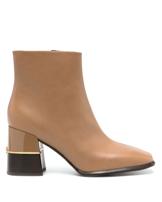 Tory Burch Double T 75mm leather ankle boots