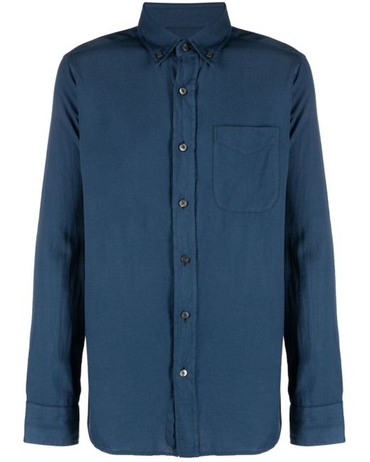 Tom Ford button-down collar cotton-blend shirt