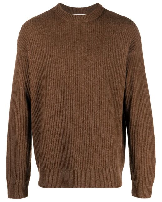 Closed ribbed knitted jumper